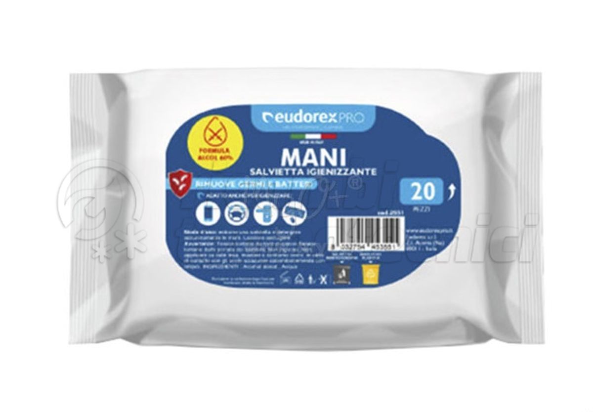 SALVIETTE MANI IGIENIZ.ALCOOL60 PZ.12