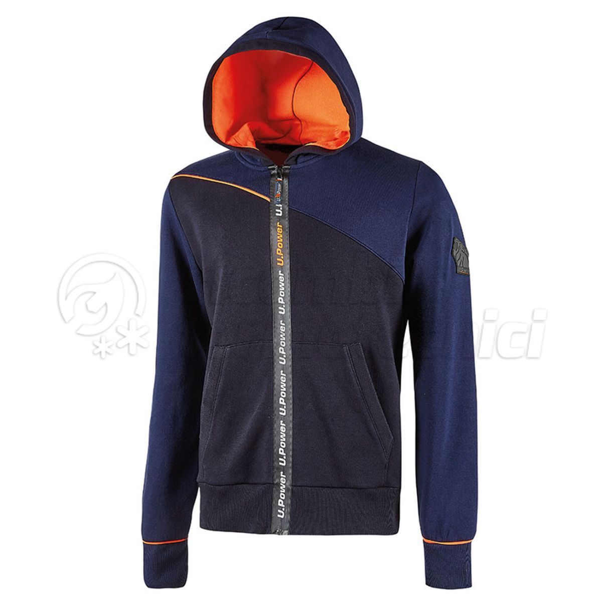 FELPA FULL-ZIP CON CAPPUCCIO MOD. JUPITER DEEP BLUE TAGLIA L